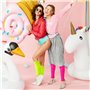 4 Paires Neon Warmers Chaussettes Guetres Guêtres Fluo Années 80 90 Accessoires de Fête de Bal Rétr