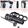 Rlongtou Guidon de vélo surélevé de guidon de vélo VTT avec clés hexagonales pour fourche de 28,6 mm, alliage d'aluminium, noir