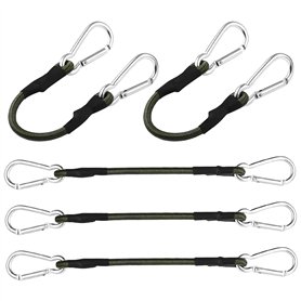 Aoreun Lot de 5 Tendeurs en Caoutchouc avec Mousqueton
