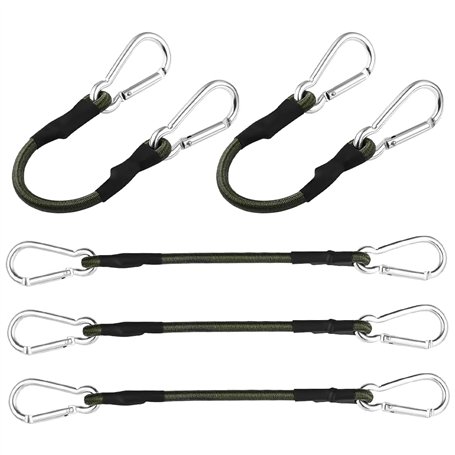 Aoreun Lot de 5 Tendeurs en Caoutchouc avec Mousqueton