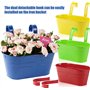 KAHEIGN 4 Pièces Métal Pots de Fleurs Suspendus, 27,5CM Grands Pots deFleurs Seau à Fleurs Suspendu avec Crochet Amovible pour B