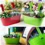 KAHEIGN 4 Pièces Métal Pots de Fleurs Suspendus, 27,5CM Grands Pots deFleurs Seau à Fleurs Suspendu avec Crochet Amovible pour B