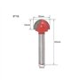 DingGreat 4 Pcs 6mm Tige Routeur Core Box Bits CNC Fraise à Rainure Ronde Outils à Bois 16mm/22mm/25mm/32mm