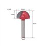 DingGreat 4 Pcs 6mm Tige Routeur Core Box Bits CNC Fraise à Rainure Ronde Outils à Bois 16mm/22mm/25mm/32mm