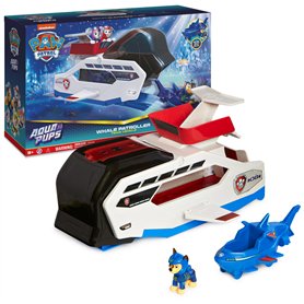 Paw Patrol - Pat Patrouille - Whale Patroller Chase Aqua Pups - Voiture Figurine À Collectionner - Thème Mer Et Aventures Sous-M