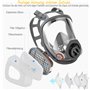 goambuy Masque respiratoire complet avec filtre + 20 tampons en coton filtrables + bouchons d'oreilles - Masque anti-poussière -