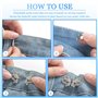TRKETK 6 Pièces Bouton de Taille Papillon Serre Taille Pantalon Pinces à Boutons Papillon Réglables et Amovibles Boutons de Jean