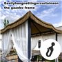 50 Pièces Crochets Rideaux Pergola, 42.5x15mm Noir Plastique Antirouille à Glissement Fluide, Rideau Pour Pergola avec Anneaux I