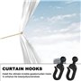 50 Pièces Crochets Rideaux Pergola, 42.5x15mm Noir Plastique Antirouille à Glissement Fluide, Rideau Pour Pergola avec Anneaux I