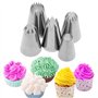 Pommee (1 Jeu de 5 Grand Douilles Pâtisserie en Acier Inoxydable DIY Kits Décoration de Gâteaux