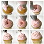 Pommee (1 Jeu de 5 Grand Douilles Pâtisserie en Acier Inoxydable DIY Kits Décoration de Gâteaux