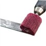 Tête de polissage (brossage) en forme de tampon de récurage - 7 pièces rouges non tissées pour perceuse abrasif avec poignée 1/4