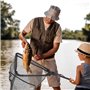 Sporgo Épuisette pliable rétractable : épuisette télescopique de 80 cm, épuisette triangulaire, filet de pêche avec sac de range