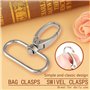 Clé de Crochets Anneaux Ensemble 20 Pcs Mousquetons Pivotants Porte-Clé Couleur d'Alliage de Zinc Détachables Pivotants avec Bou
