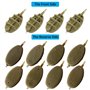 10 Pièces Pêche Méthode Feeder en Ligne de pêche, Inline Méthode De Pêche La Carpe Feeder Mangeoires Moule Plastique Outils à Ap