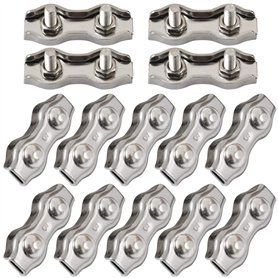 Cozihom Lot de 14 serre-câbles Duplex en acier inoxydable M3 de 1/8"