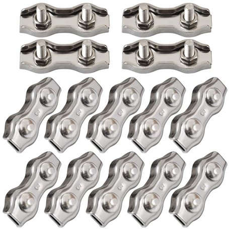 Cozihom Lot de 14 serre-câbles Duplex en acier inoxydable M3 de 1/8"