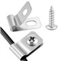 QWORK® Lot de 100 Clips de Fixation en Acier Inoxydable 304 pour Clôtures Agricoles - Résistant à la Rouille avec Vis Incluses