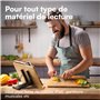 H&S Porte Livre de Recettes Bambou - Support Pliable et Portable pour la Cuisine - Lutrin de Lecture Ajustable - Pupitre pour Gr