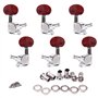 Alnicov 3L3R chevilles de réglage fermées accordeurs de tête de machine boutons en plastique ambre pour guitare électrique ou ac