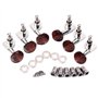 Alnicov 3L3R chevilles de réglage fermées accordeurs de tête de machine boutons en plastique ambre pour guitare électrique ou ac