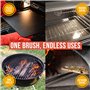 Chef Pomodoro Brosse de four à pizza avec grattoir – Poignée réglable (55 cm à 87,7 cm), brosse à pierre à pizza, brosse de nett