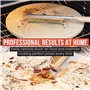 Chef Pomodoro Brosse de four à pizza avec grattoir – Poignée réglable (55 cm à 87,7 cm), brosse à pierre à pizza, brosse de nett