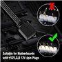 J&D Bande lumineuse à LED PC RVB, 2-Paquet Bandes Lumineuses Adhésives Magnétiques Extension avec RGB 4Pin pour Boîtier Mère/Ord