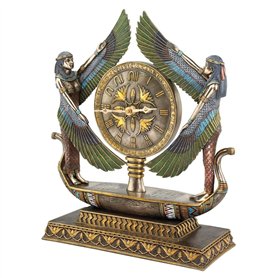 Design Toscano WU71647 Horloge sculptée néo-égyptienne Les Ailes d’Isis Multicolore 12