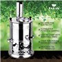 Hakan Bouilloire à thé turque portable Samovar pour camping, bouilloire à eau de camping, théière en bois au charbon, chauffe-ea