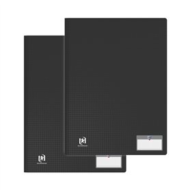 OXFORD Lot de 2 Porte Vues 80 vue / 40 Pochettes A4 Memphis Couverture Polypro Noir