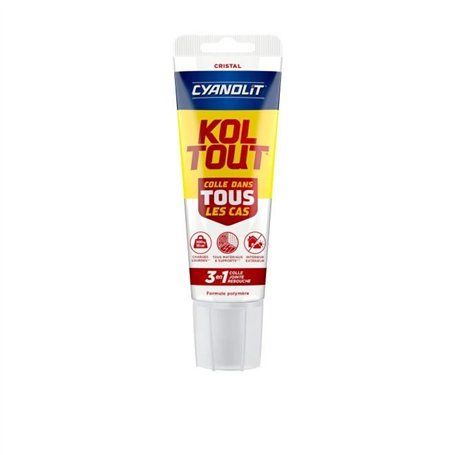 Colle de fixation et d'étanchéité - CYANOLIT - Cristal - Tube 125 ml - Transparent - Pratique et flexible