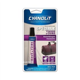 Colle spéciale tissu - CYANOLIT - Fixation flexible - Idéale pour tissus et textiles