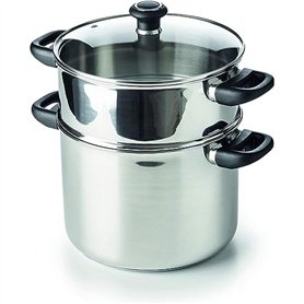 Beka 12030244 Polo Couscoussier + couvercle verre en acier inoxydable 24 cm