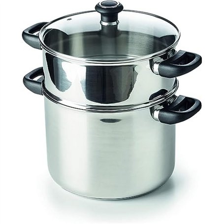 Beka 12030244 Polo Couscoussier + couvercle verre en acier inoxydable 24 cm