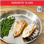 Tefal PRIMARY Poêle 20cm, Acier inoxydable de première qualité garantie 10 ans, Sans revêtement, Induction, Résultats croustilla