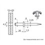 Restagraf - Rivets Épanouis Bleus, Blancs pour Plaques d'Immatriculation - Diamètre 4 mm - Longueur 26 mm - Réf. 225107 - Bliste