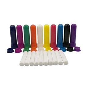 Healifty Lot de 20 tubes d'inhalation nasale vides rechargeables pour huiles essentielles aromathérapie avec barre en coton