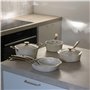 MENASTYL - Casserole 20cm Dahlia sans PFAS - Revêtement céramique antiadhésif crème - 98% d'aluminium recyclé - Tous feux dont i