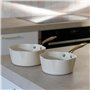 MENASTYL - Casserole 20cm Dahlia sans PFAS - Revêtement céramique antiadhésif crème - 98% d'aluminium recyclé - Tous feux dont i