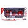TURBO CHALLENGE - Camion de Pompier - Vehicules d'Interventions - 022924-1/38 - Véhicule Rétro-Friction - Rouge - Métal - À Part