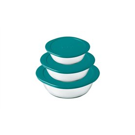 Pyrex Cook & Store - Lot de 3 Boîtes de Conservation Rondes avec Couvercles - 0