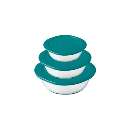 Pyrex Cook & Store - Lot de 3 Boîtes de Conservation Rondes avec Couvercles - 0