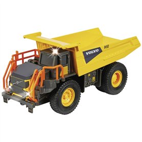 Majorette - Grand Series - Volvo Tombereau R45D - 20cm (Echelle 1/43ème) - Véhicule de Chantier - Sons et Lumières - Dès 3 Ans -