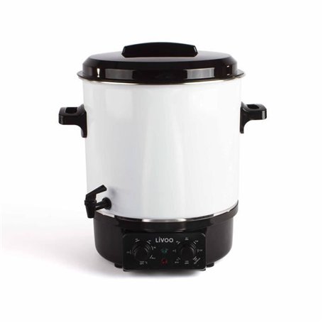 Stérilisateur a bocaux électrique - LIVOO - DOM334 - 1800W - 27L - Ø35 cm - Thermostat réglable et minuterie - Cuve acier émaill