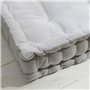 Coussin de sol - TODAY - CHARME - Slub x Chambray x Broderie Capucine - 40 x 40 x 10 cm