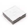 Coussin de sol - TODAY - CHARME - Slub x Chambray x Broderie Capucine - 40 x 40 x 10 cm