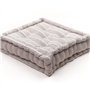 Coussin de sol - TODAY - CHARME - Slub x Chambray x Broderie Berenice - 40 x 40 x 10 cm