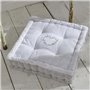 Coussin de sol - TODAY - CHARME - Slub x Chambray x Broderie Constance - 40 x 40 x 10 cm