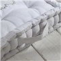 Coussin de sol - TODAY - CHARME - Slub x Chambray x Broderie Constance - 40 x 40 x 10 cm